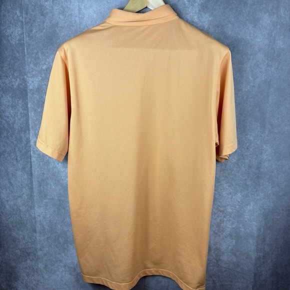 Anaheim Ducks Peter Millar Polo Shirt Men's L Orange Cream Performance NHL - Picture 6 of 8